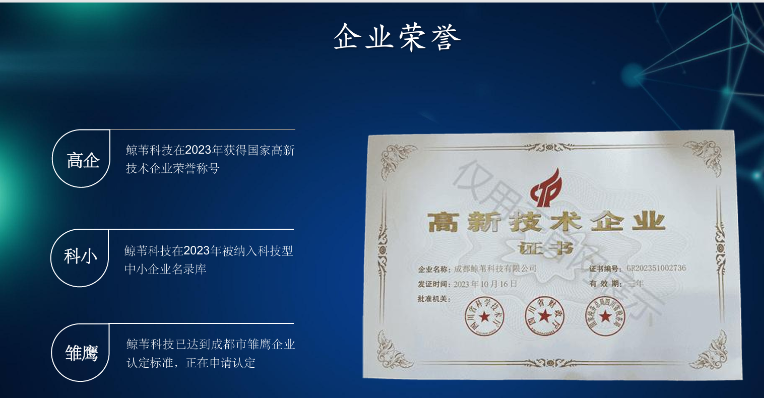 高新技术企业证书